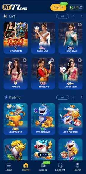 At77 live casino games